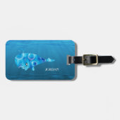 Mit Monogramm Blauwal Gepäckanhänger (Vorderseite horizontal)