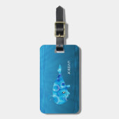 Mit Monogramm Blauwal Gepäckanhänger (Vorderseite vertikal)