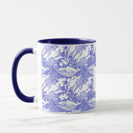 Mit Monogramm Blauwal und Weißwal Tasse