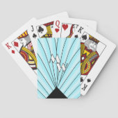 Mit Monogramm Blue Art Deco Spielkarten (Rückseite)