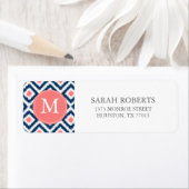 Mit Monogramm Blue Coronds Diamonds Ikat Pattern (Insitu)