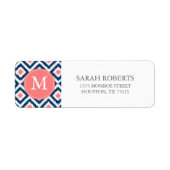 Mit Monogramm Blue Coronds Diamonds Ikat Pattern (Vorne)
