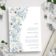 Mit Monogramm Blue Floral Wedding
