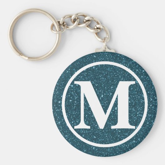 Mit Monogramm Blue Glitz BB Schlüsselanhänger (Vorne)