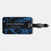 Mit Monogramm Blue Glitzer White Spargel Gepäckmar Gepäckanhänger (Rückseite horizontal)