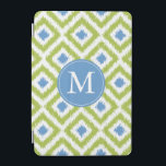 mit Monogramm Blue Green Diamond Ikat Pattern iPad Mini Hülle<br><div class="desc">Stilvolles und elegantes Design mit einem farbenfrohen und trendigen Diamanten-ikat-Muster und kann mit Ihrem Monogramm,  Initial,  Namen oder beliebigem Text Ihrer Wahl personalisiert werden.</div>
