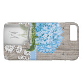 Mit Monogramm Blue Hydrangea Mason Jar Case-Mate iPhone Hülle (Rückseite (Horizontal))