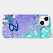Mit Monogramm Blue Lavender Mint Glitzer Case-Mate iPhone Hülle (Rückseite (Horizontal))