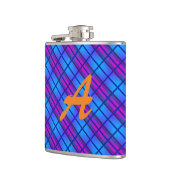 Mit Monogramm Blue Lila Neon Flachmann (Links)