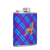 Mit Monogramm Blue Lila Neon Flachmann (Rechts)