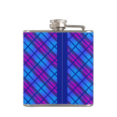 Mit Monogramm Blue Lila Neon Flachmann (Rückseite)