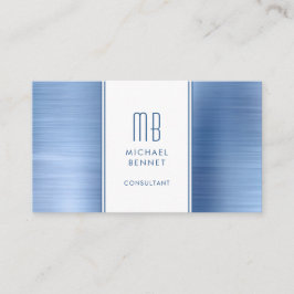Mit Monogramm Blue Metallic Foil Consultant Visitenkarte