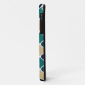 Mit Monogramm Blue Tan marokkanisches Gittermuster Case-Mate iPhone Hülle (Hinten/Links)