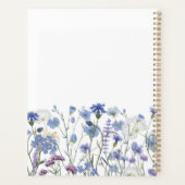 Mit Monogramm Blue Watercolor Wildblume Garden Planer (Rückseite)