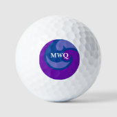 Mit Monogramm Blue Wave Golf Ball (Vorderseite)
