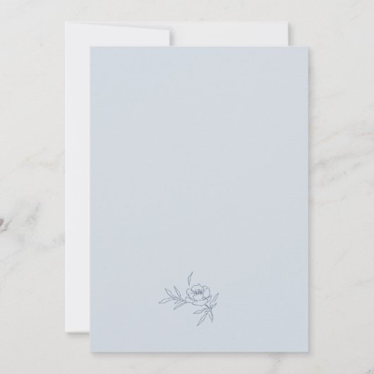 Mit Monogramm Blue Wedding Einladung (Rückseite)