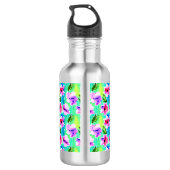 Mit Monogramm Blume Edelstahlflasche (Rückseite)