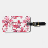 Mit Monogramm Blume Gepäckanhänger (Vorderseite horizontal)