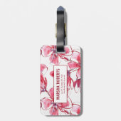 Mit Monogramm Blume Gepäckanhänger (Rückseite vertikal)