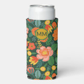 Mit Monogramm Blume Personalisiert Selters Dosenkühler (Seltzer Vorderseite)