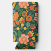 Mit Monogramm Blume Personalisiert Selters Dosenkühler (Rückseite)