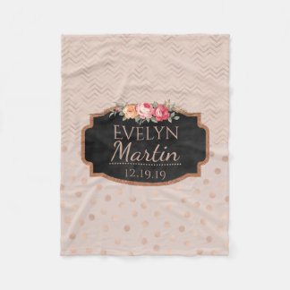 Mit Monogramm Blumen der Fleecedecke