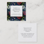 Mit Monogramm Blumenbärenkutsch Doula Quadratische Visitenkarte (Vorne/Hinten)