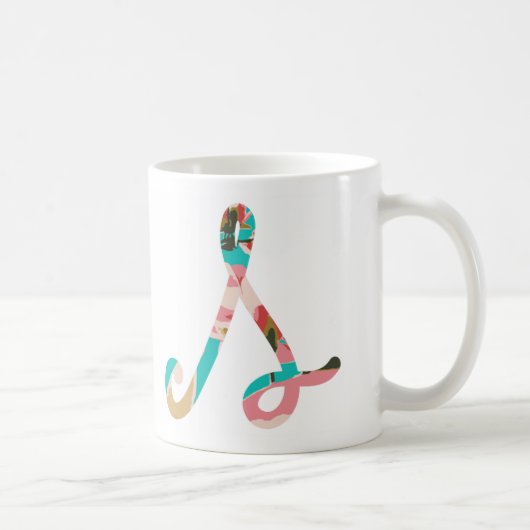 Mit Monogramm Blumenbibel-Brief R Kaffeetasse (Rechts)