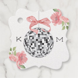 Mit Monogramm Blumendisco Ball Wedding Vielen Dank Geschenkanhänger