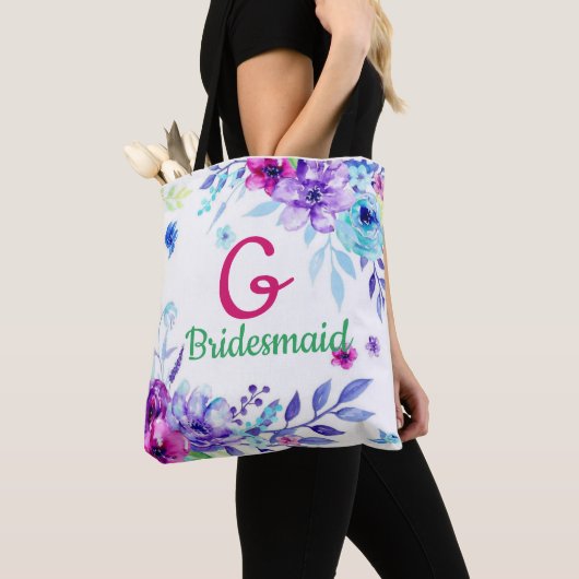 Mit Monogramm Blumenfeier Tasche (Von Nahem)
