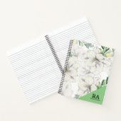 Mit Monogramm Blumengrün Initials beruflich Notizblock (Innenseite)
