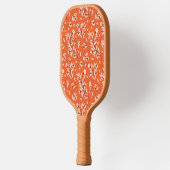 Mit Monogramm Blumeninitialen Orange & Pink Pickleball Schläger (Links)