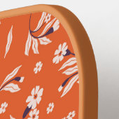 Mit Monogramm Blumeninitialen Orange & Pink Pickleball Schläger (Linke Seite)