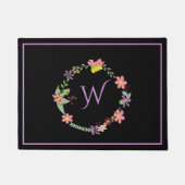 Mit Monogramm Blumenmatte Fußmatte (Vorderseite)