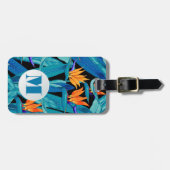 Mit Monogramm Blumenmuster Gepäckanhänger (Vorderseite horizontal)