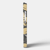 Mit Monogramm Blumenmuster Grau gelb Case-Mate iPhone Hülle (Rückseite / Links)