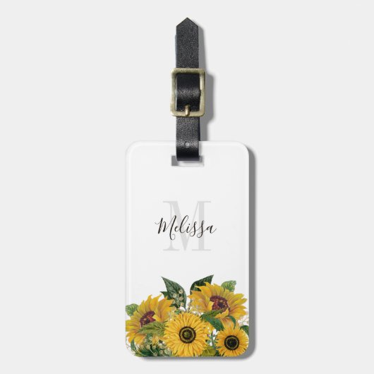 Mit Monogramm Blumenpass Gepäckanhänger (Vorderseite vertikal)