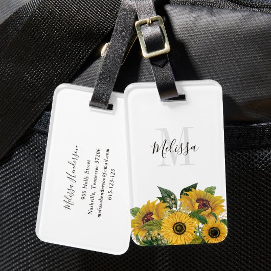 Mit Monogramm Blumenpass Gepäckanhänger