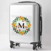 Mit Monogramm Blumenstrauß Aufkleber (Koffer)