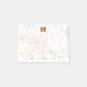 Mit Monogramm Blumenstrauß aus metallischem Gold Post-it Klebezettel (Vorderseite)