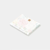 Mit Monogramm Blumenstrauß aus metallischem Gold Post-it Klebezettel (angewinkelt)