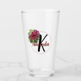 Mit Monogramm Blumenstrauß Glas