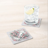 Mit Monogramm Blumenstrauß Rechteckiger Pappuntersetzer (Vor Ort)