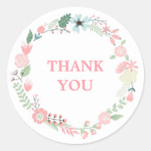 Mit Monogramm Blumenstrauß Runder Aufkleber (Vorderseite)