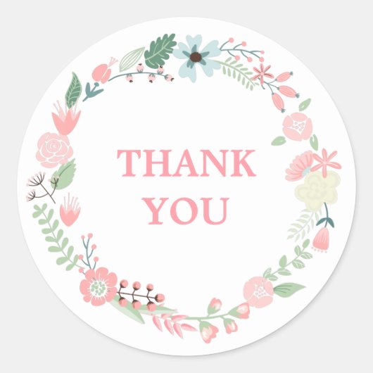 Mit Monogramm Blumenstrauß Runder Aufkleber (Vorderseite)