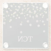 Mit Monogramm Blush and Gold Overlay Glasuntersetzer (Rückseite)