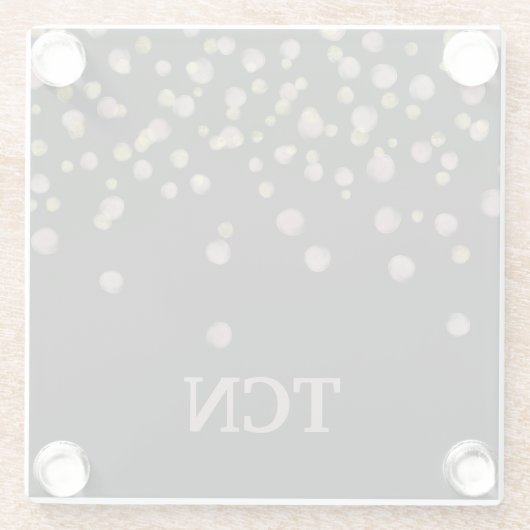 Mit Monogramm Blush and Gold Overlay Glasuntersetzer (Rückseite)