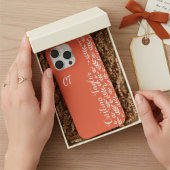 mit Monogramm Blush-Leaf-Muster auf rosa Stilvoll iPhone Hülle