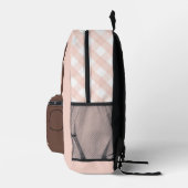 Mit Monogramm Blush Niedlich Brown Bär Kinder Bedruckter Rucksack (Rechts)