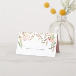 Mit Monogramm Blush Pink australische Blume Hochze Platzkarte